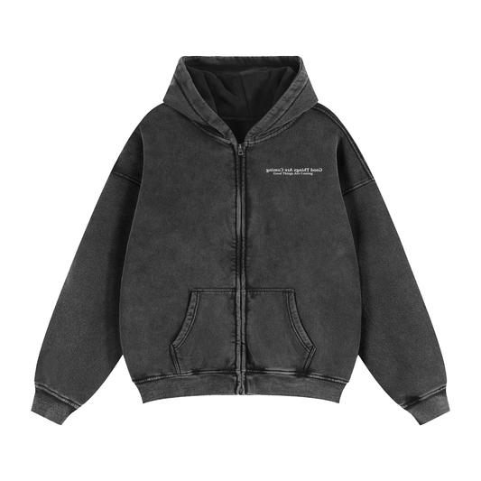 Zip-Through Boxy Hoodie
