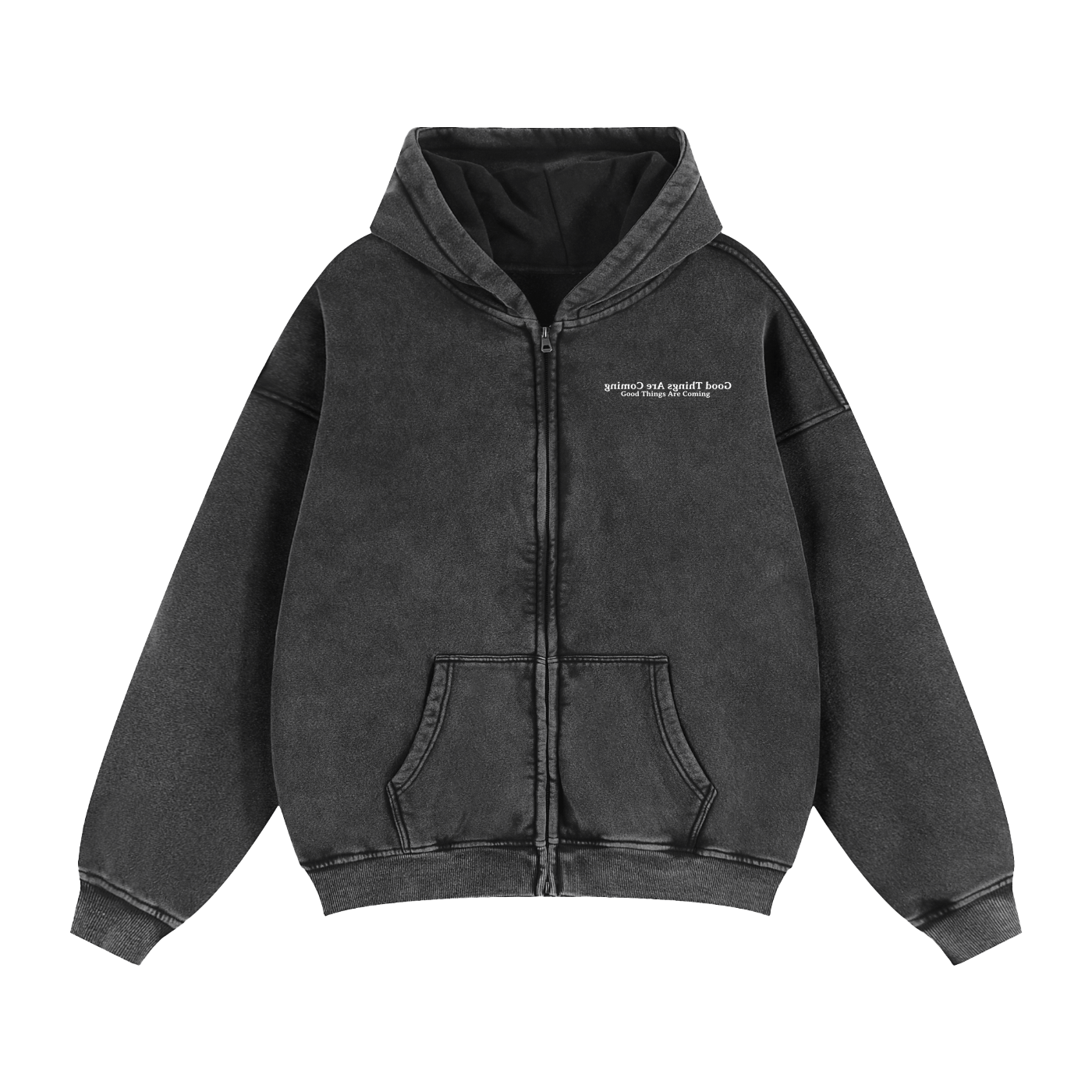 Zip-Through Boxy Hoodie